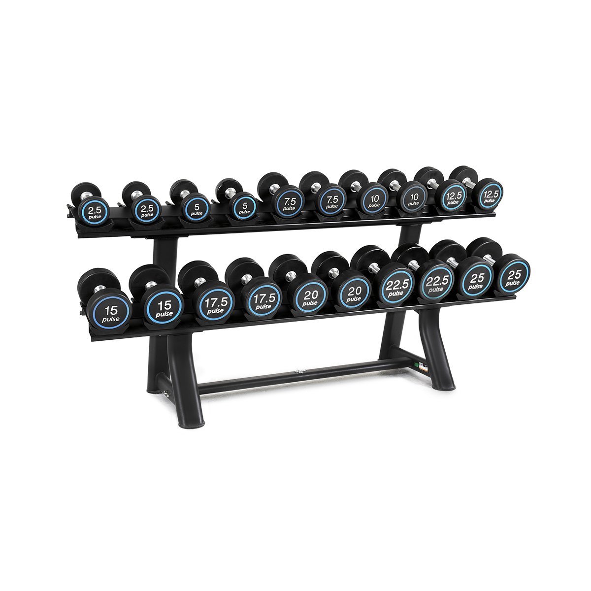 Ensemble Haltères Polyuréthane Noir 2,5–25 kg (par paire)