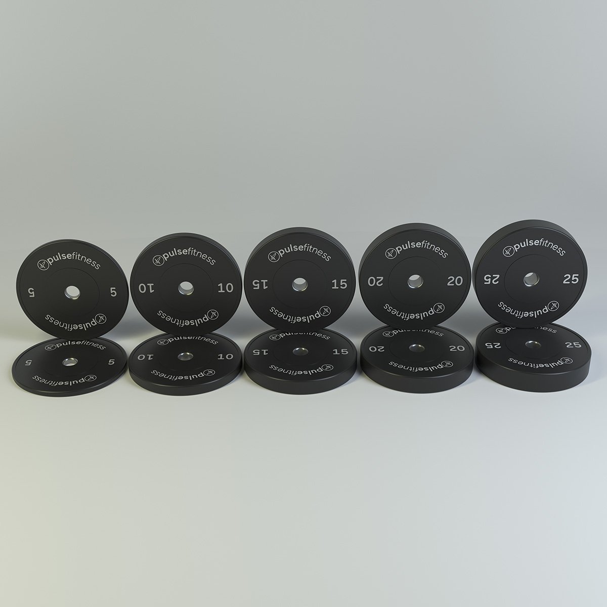 Disques Bumper Caoutchouc Noir 5–25 kg (Disques Olympiques)